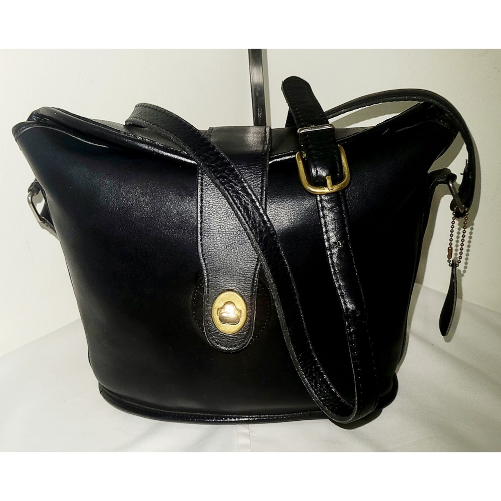Coach Vintage Black Leather Nottingham Binocular Case Bag